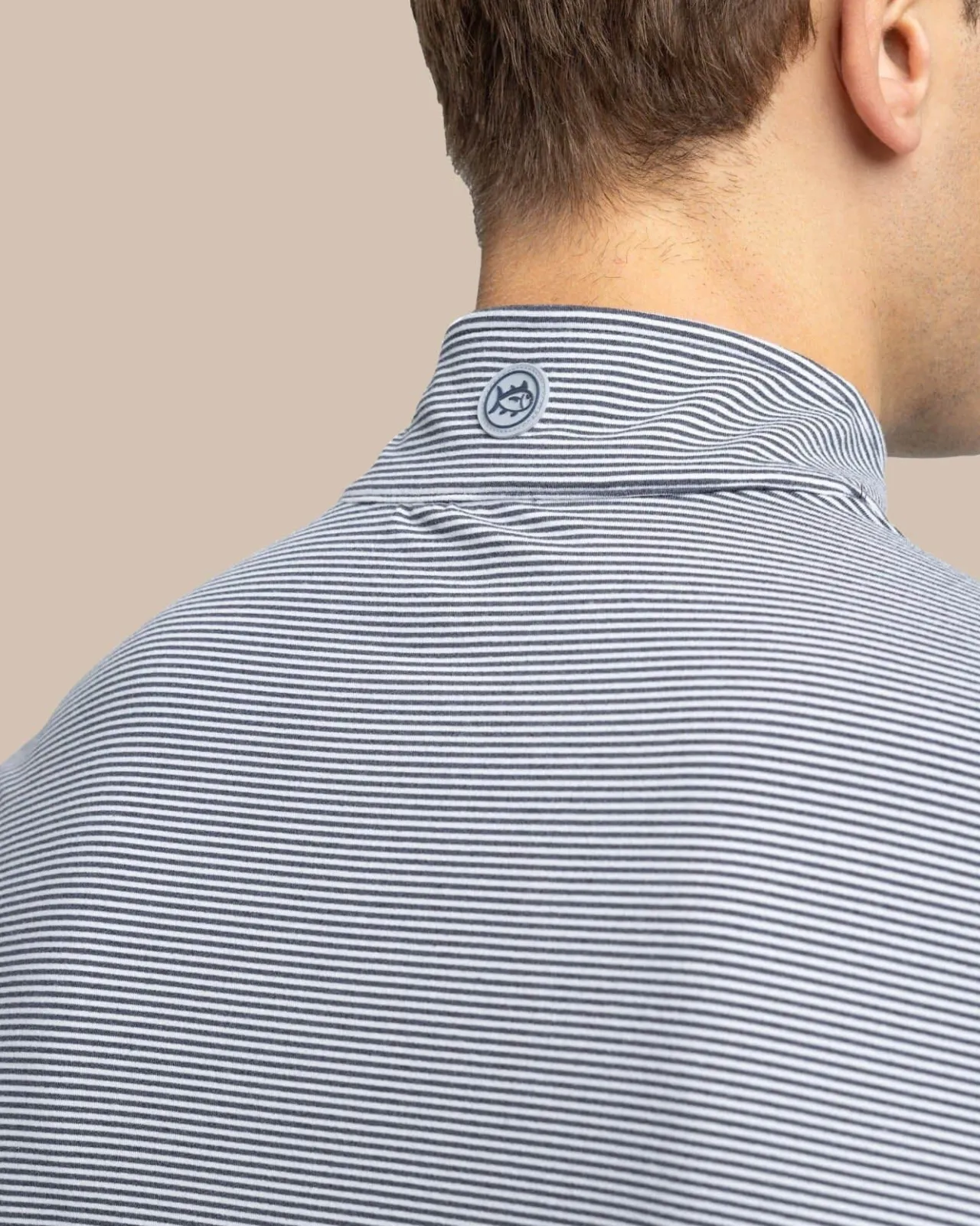Southern Tide Cruiser Micro-Stripe Heather Quarter Zip New