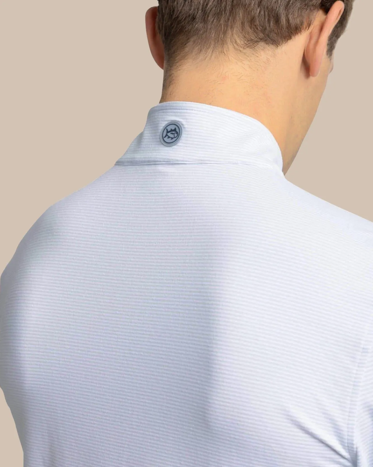 Southern Tide Cruiser Micro-Stripe Heather Quarter Zip New