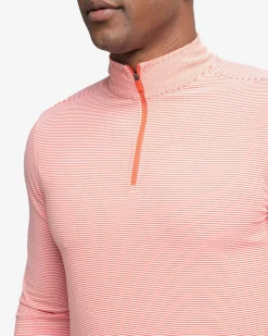 Southern Tide Cruiser Micro-Stripe Heather Quarter Zip New