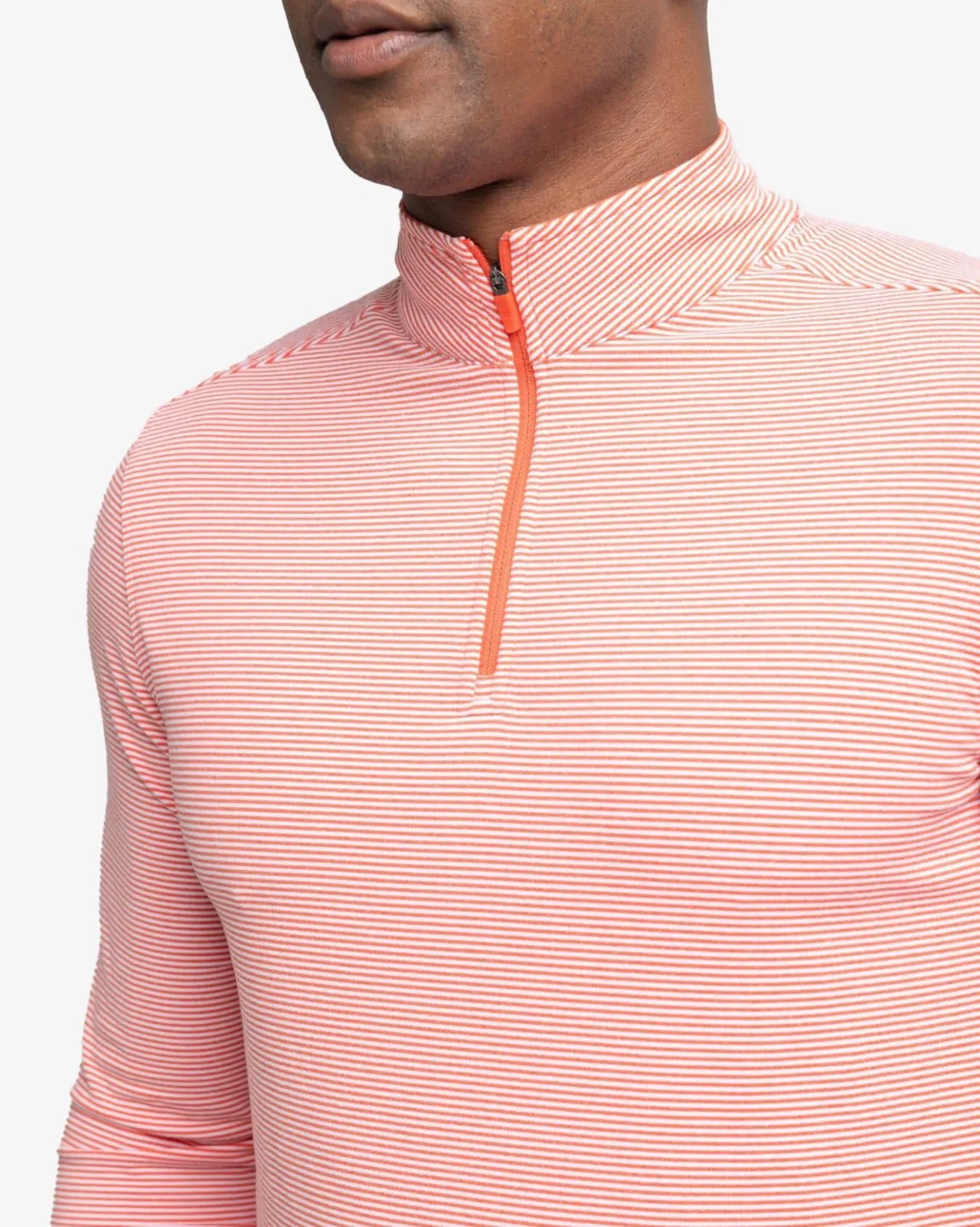 Southern Tide Cruiser Micro-Stripe Heather Quarter Zip New