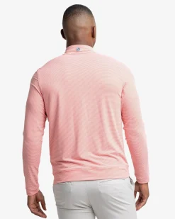 Southern Tide Cruiser Micro-Stripe Heather Quarter Zip New