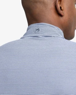 Southern Tide Cruiser Micro-Stripe Heather Quarter Zip New