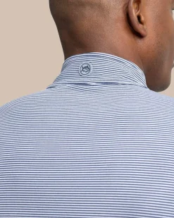 Southern Tide Cruiser Micro-Stripe Heather Quarter Zip New