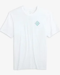 Southern Tide Diamond Sailing Short Sleeve T-Shirt Classic White Cheap