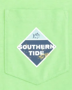 Southern Tide Diamond St Trademark Short Sleeve T-Shirt Pistachio Green New