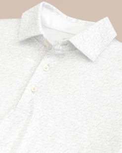 Southern Tide Driver Over Clubbing Print Performance Polo Shirt Discount