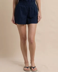 Southern Tide Elyse Eyelet Short Dress Blue Shop