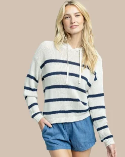 Southern Tide Everlee Striped Hoodie Sweater Stone Store