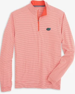 Southern Tide Florida Gators Cruiser Micro-Stripe Heather Quarter Zip Online