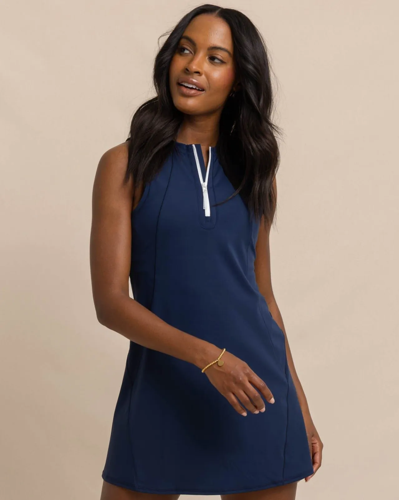 Southern Tide Frances Zip Front Performance Dress Clearance