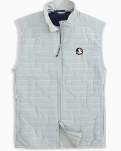 Southern Tide Fsu Seminoles Abercorn Vest Gravel Grey Hot