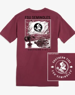 Southern Tide Fsu Seminoles Fishing Flag T-Shirt Chianti Clearance