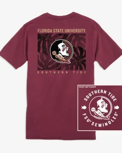 Southern Tide Fsu Seminoles Halftone Monstera T-Shirt Chianti Hot