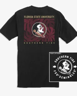 Southern Tide Fsu Seminoles Halftone Monstera T-Shirt Chianti Hot