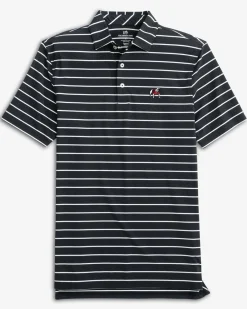 Southern Tide Georgia Bulldogs Brrr°®-Eeze Desmond Stripe Polo Black Discount