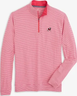 Southern Tide Georgia Bulldogs Cruiser Micro-Stripe Heather Quarter Zip Best