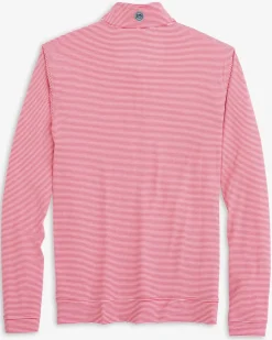 Southern Tide Georgia Bulldogs Cruiser Micro-Stripe Heather Quarter Zip Best