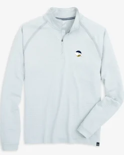 Southern Tide Georgia Southern Eagles Scuttle Heather Quarter Zip Heather Slate Grey New