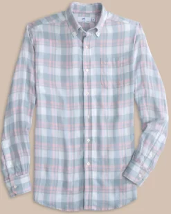 Southern Tide Headland Reedy Plaid Long Sleeve Sport Shirt Clearance