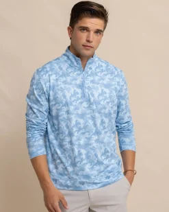 Southern Tide Island Camo Print Cruiser Quarter Zip Online