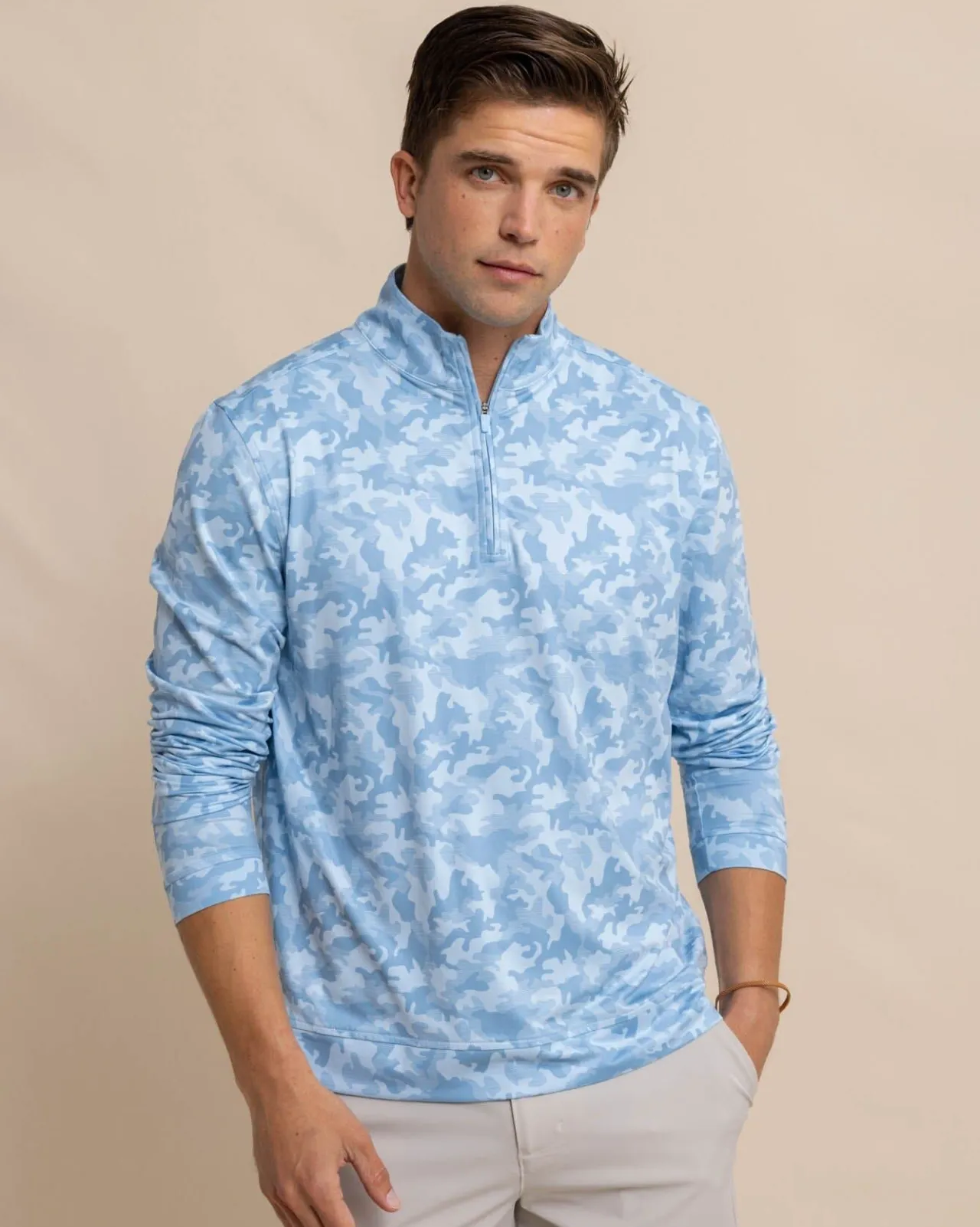 Southern Tide Island Camo Print Cruiser Quarter Zip Online