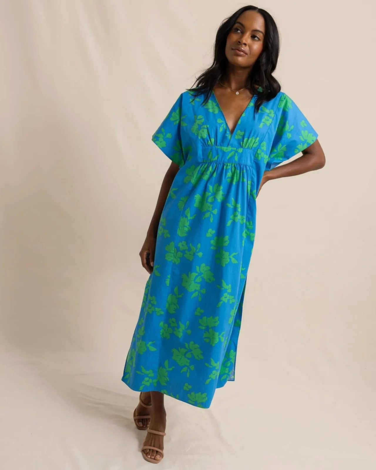 Southern Tide Journi Hour Of Flowers Caftan Swedish Blue Sale