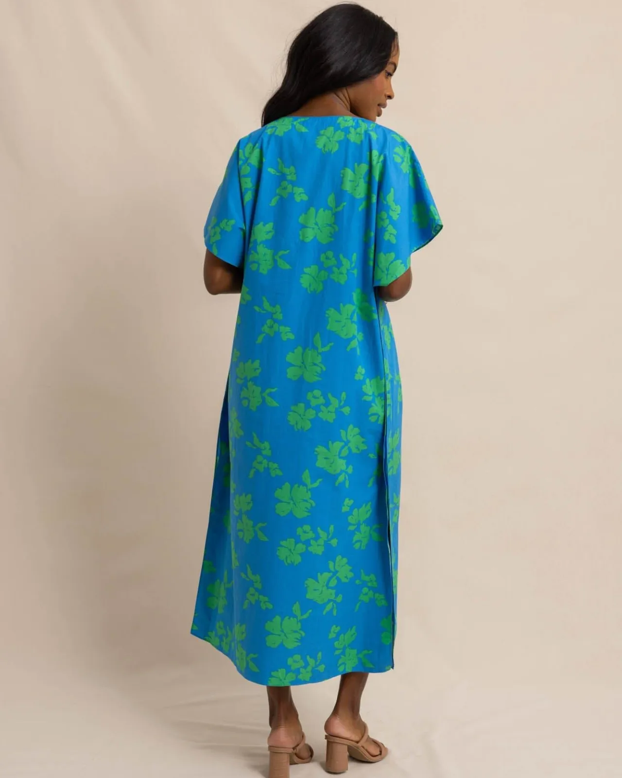 Southern Tide Journi Hour Of Flowers Caftan Swedish Blue Sale