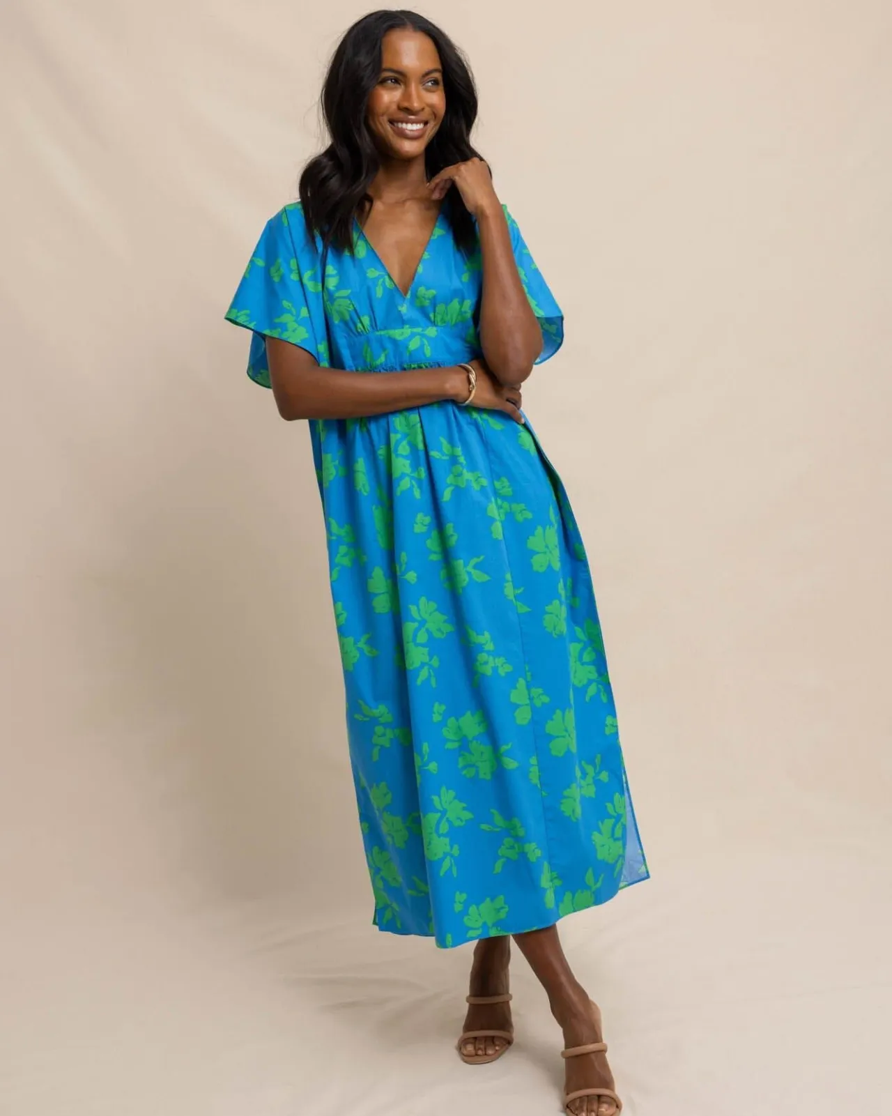 Southern Tide Journi Hour Of Flowers Caftan Swedish Blue Store