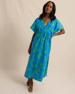 Southern Tide Journi Hour Of Flowers Caftan Swedish Blue Cheap