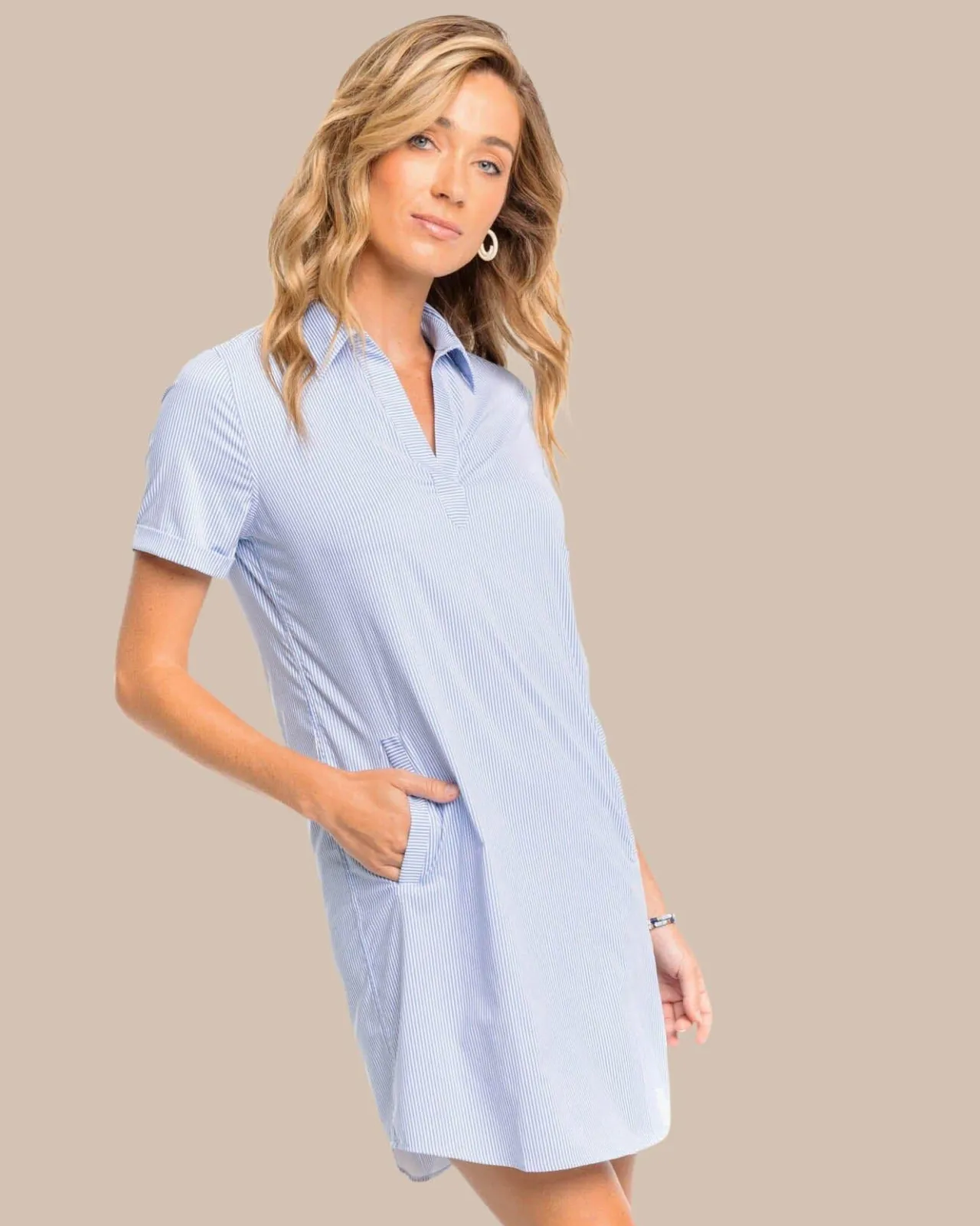 Southern Tide Kamryn Brrr°® Intercoastal Stripe Dress Cobalt Blue New