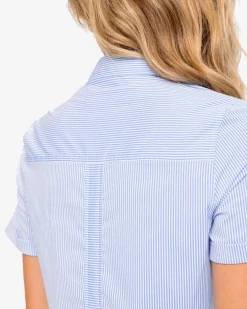 Southern Tide Kamryn Brrr°® Intercoastal Stripe Dress Cobalt Blue New