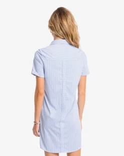 Southern Tide Kamryn Brrr°® Intercoastal Stripe Dress Cobalt Blue Online
