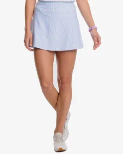 Southern Tide Katlyn Skip Stripe Skort Sky Blue Outlet