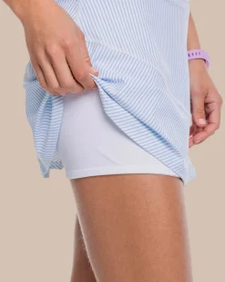 Southern Tide Katlyn Skip Stripe Skort Sky Blue Outlet