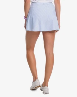 Southern Tide Katlyn Skip Stripe Skort Sky Blue Outlet