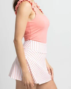 Southern Tide Katlyn Stripe Skort Classic White New