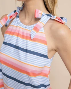 Southern Tide Kaylen Set Sail Stripe Top Conch Shell Best Sale