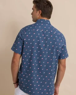 Southern Tide Keep It Nautical Intercoastal Heather Short Sleeve Sport Shirt Heather Aged Denim Online