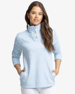 Southern Tide Kelsea Quilted Heather Pullover Best Sale