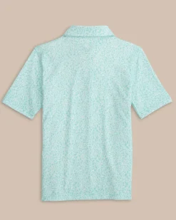 Southern Tide Kids Driver That Floral Feeling Printed Polo Wake Blue Discount