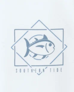 Southern Tide Kids Geometric Striped Short Sleeve Performance T-Shirt Classic White Hot