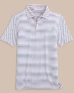 Southern Tide Kids Ryder Heather Halls Stripe Performance Polo Best