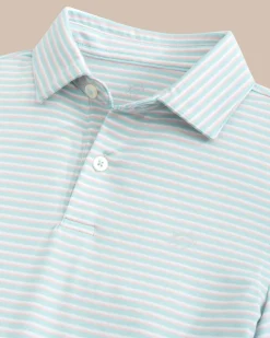 Southern Tide Kids Ryder Heather Halls Stripe Performance Polo Best