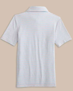 Southern Tide Kids Ryder Heather Halls Stripe Performance Polo Best