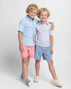 Southern Tide Kids Ryder Heather Halls Stripe Performance Polo Best