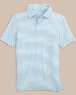 Southern Tide Kids Ryder Heather Halls Stripe Performance Polo Best