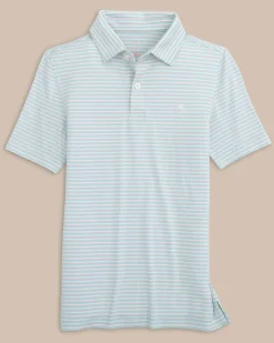 Southern Tide Kids Ryder Heather Halls Stripe Performance Polo Best