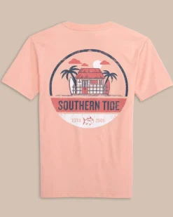 Southern Tide Kids Shack Circle Short Sleeve T-Shirt Apricot Blush Coral Best