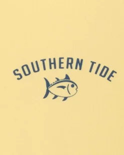 Southern Tide Kids Sharks And Skipjacks Performance Long Sleeve T-Shirt Golden Haze Yellow Outlet