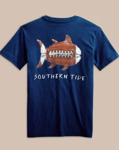 Southern Tide Kids Sketched Football Heather T-Shirt Online